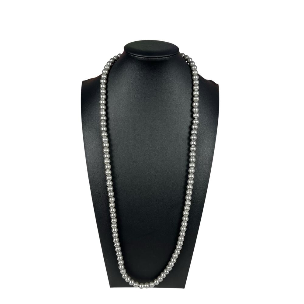 Silver Gray Beaded Necklace